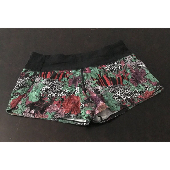 Lululemon Run Times Shorts II – Zen Garden Multi-Color Black - Size 4 - Picture 1 of 9